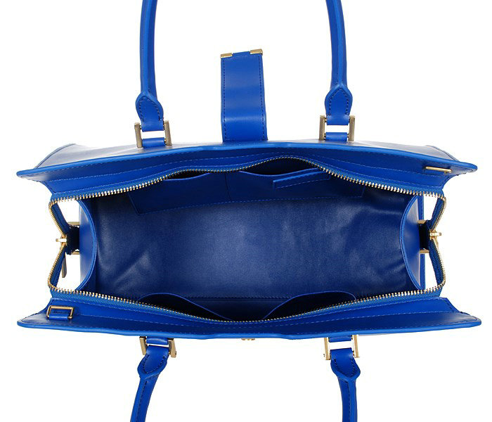 YSL medium cabas chyc calfskin leather bag 8337 blue - Click Image to Close